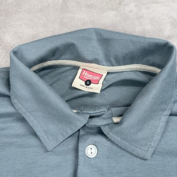 Homage Teal Short Sleeve Polo In Size Small - Picture 4 of 8